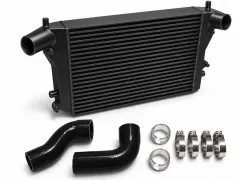 Kit intercooler - FMIC per Golf 5, 6 GTI, Audi A3, S3, Seat Leon, Passat B6 2.0 TFSI, Double-DIN, 65 mm, plug and play
