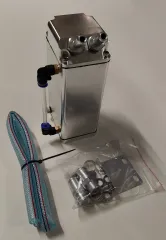 Serbatoio olio-Catch Tank rettangolare argento + accessori attacchi 10mm connessioni