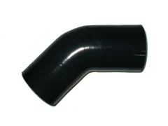 Curva in silicone 45° grado 76mm diametro interno nero L 125mm 4 strati 5,5mm spessore parete