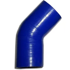 Curva in silicone 45° grado 80mm diametro interno blu L 125mm 4 strati 5,5mm spessore parete