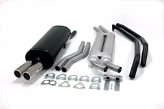 Simons Sistema di scarico sportivo in acciaio alluminato 2x70 mm per BMW E30 320i/323i/325i senza immatricolazione