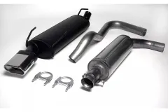 Simons acciaio cromato sistema di scarico sportivo 70x140 mm quadrato per SAAB 9-3 Viggen
