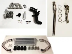 Kit turbo di aggiornamento per Audi S3 8L TT 8N fino a 340 CV plug&play con K04-023 aggiornamento + tubo di aspirazione + BP + downpipe + collettore + LLK + BOV nero